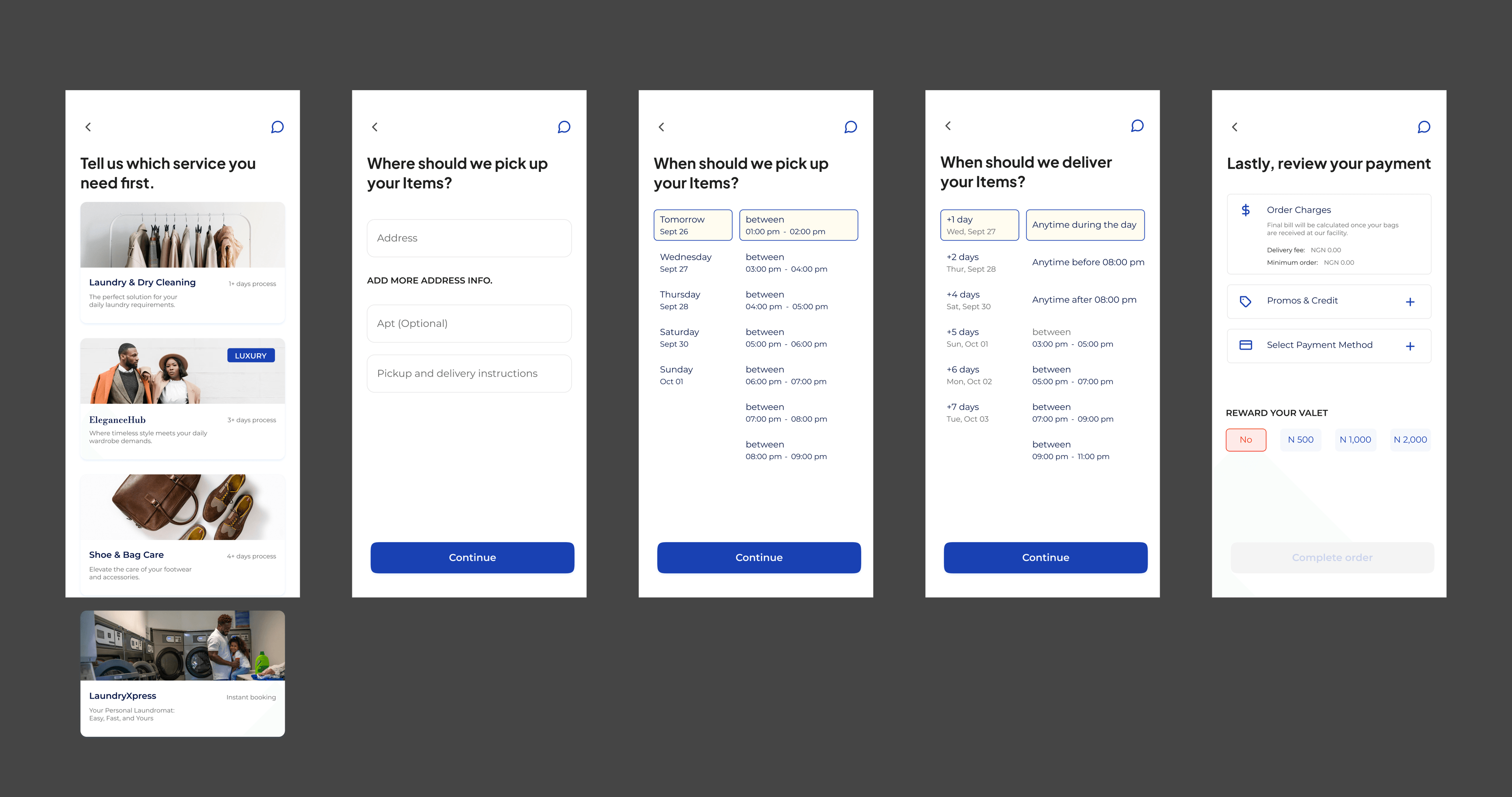 Wash: Care On Demand Guided Order Placement