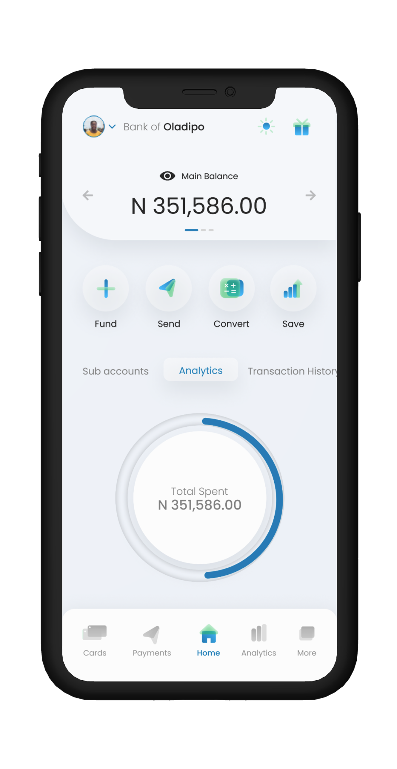 VPD Money 2.0 redesigned home screen