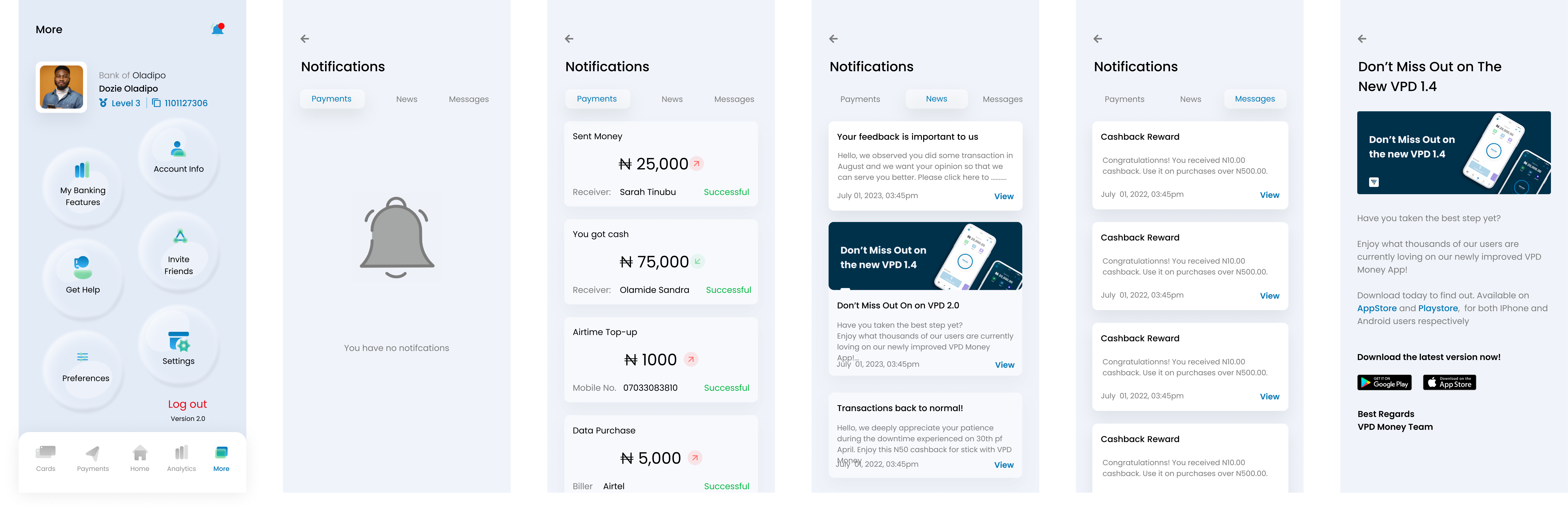 VPD Money Notifications & More